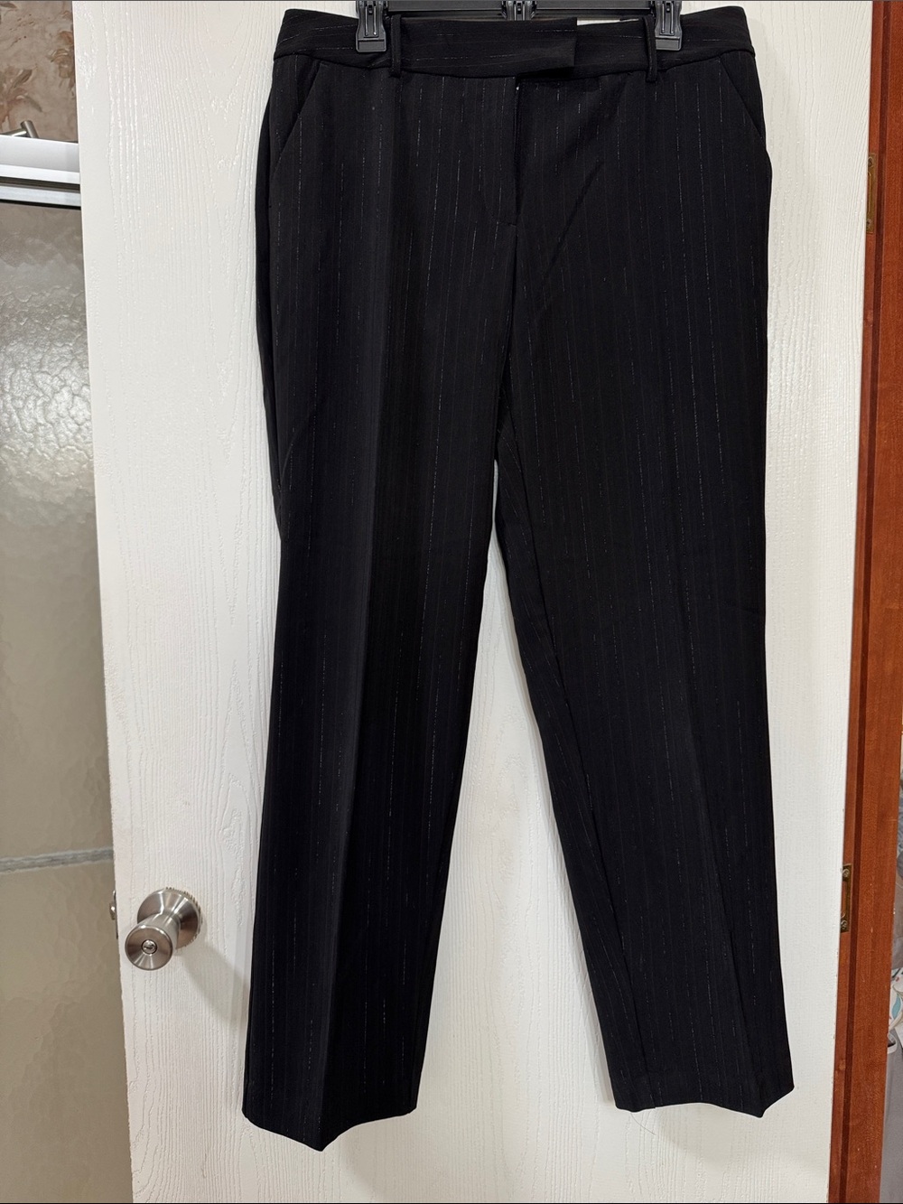 Worthington Black Pinstripe Stretch Dress Pants